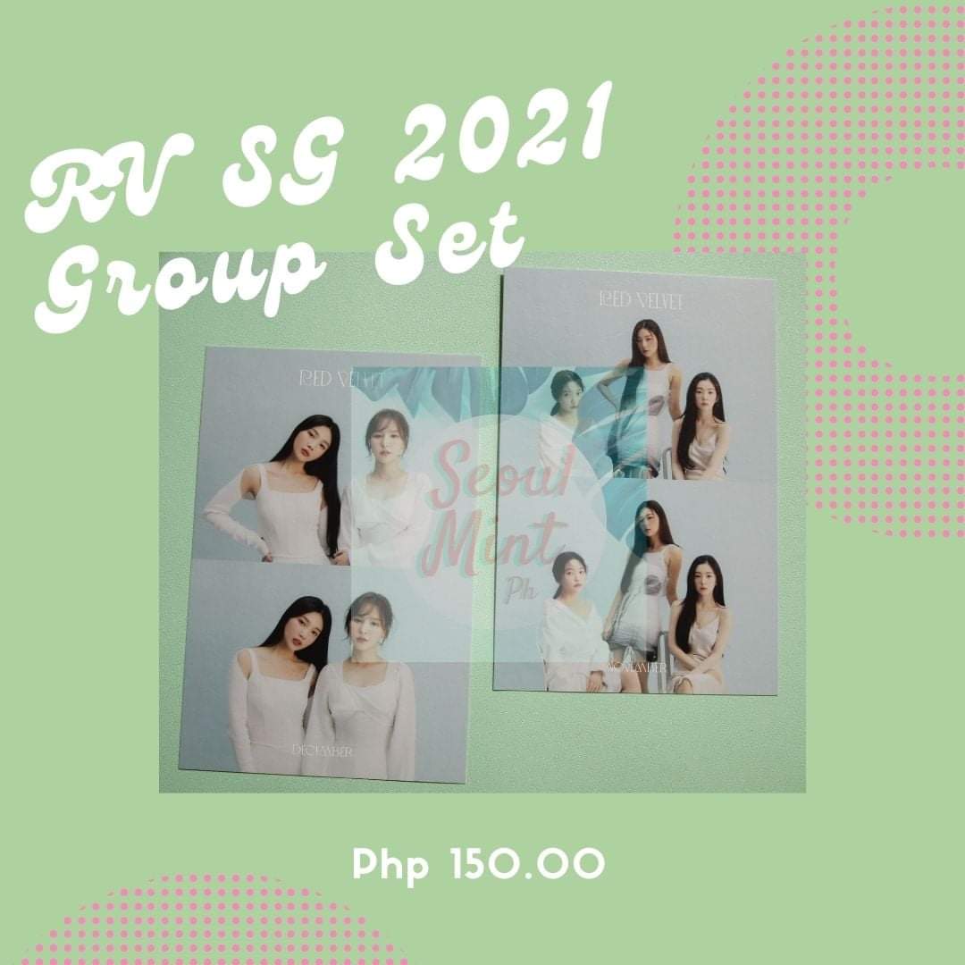  #SMPHMaySale Red Velvet SG 2021 TINGI GROUP SETS (prices are indicated in each photo)inclusions: as shown in photo belowwtb lfs red velvet rv seasons greetings sg 2021 