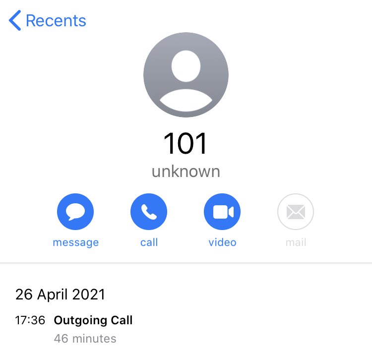 On the 26/04/2021 (before the 28/04 incident) I called 101, to log a different intimidation/harassment issue about my neighbour, I was told I would get a call back on Saturday 1st May.