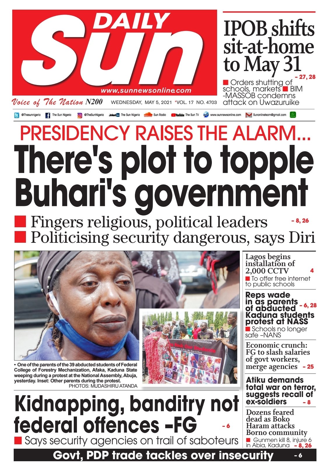 𝕻𝖍𝖎𝖑𝖎𝖕 𝕺𝖇𝖎𝖓 Newspaper Frontpages For Today 3 May 21 T Co Toy9ljnvhs Twitter
