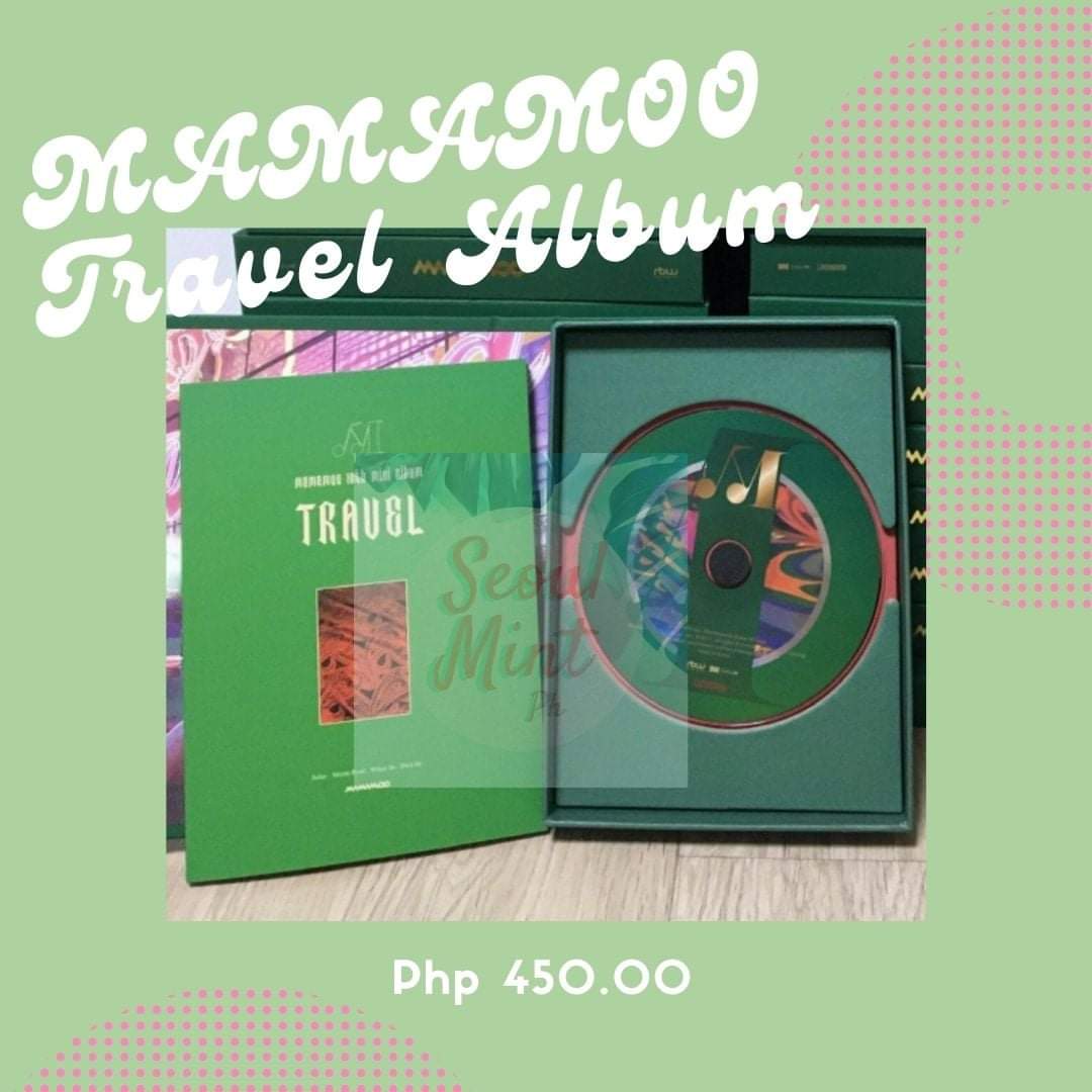 #SMPHMaySale ONHAND MAMAMOO Travel Album (Unsealed) for 450phpinclusions: outbox + group photobook + cdadditional: member photobook for 300 php each (solar, moonbyul, wheein)wts lfb mamamoo travel album unsealed light green dark green