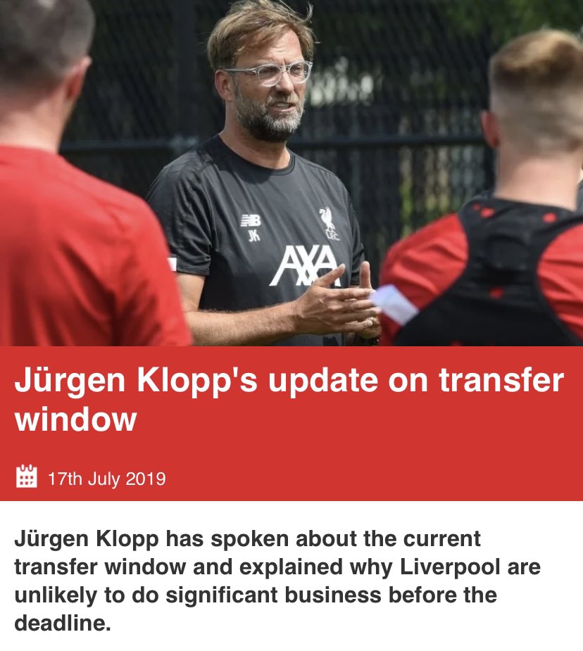 Surely Klopp should be livid with FSG for such a window? Nope in fact he publicly supports John Henry, citing he’s “really happy” with the squad