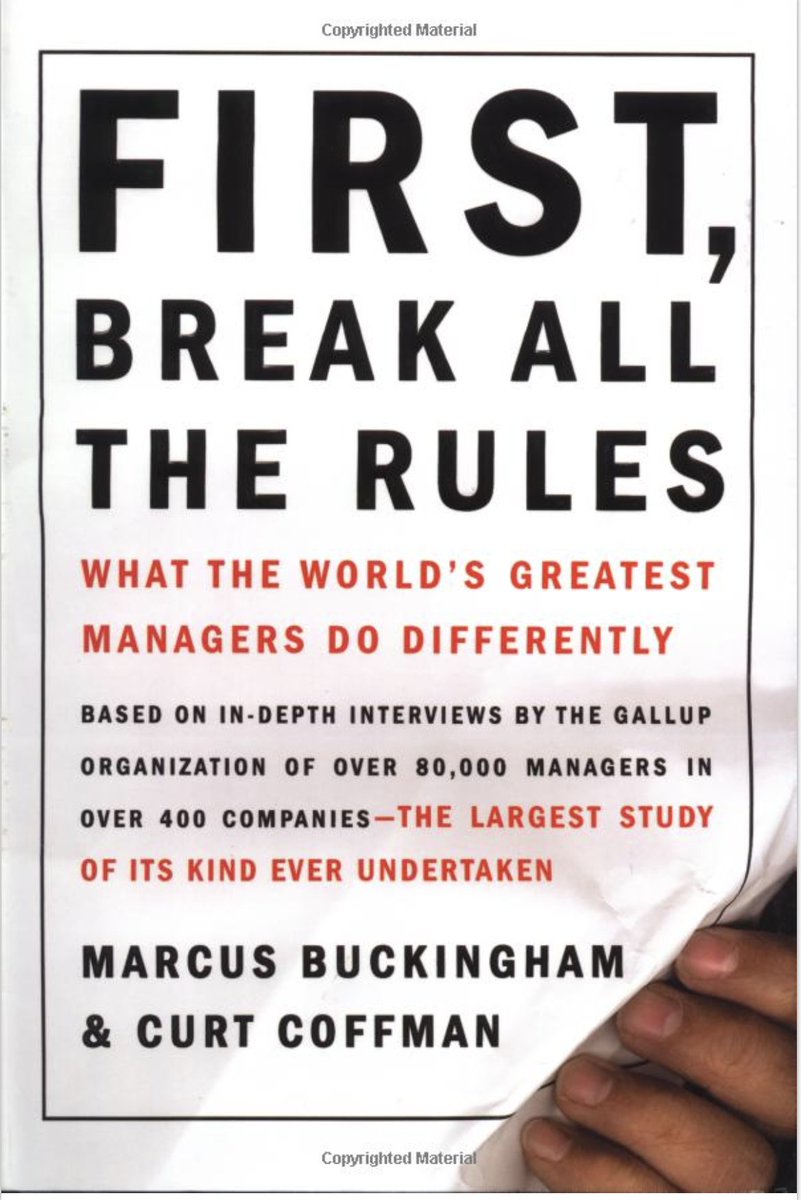 MANAGEMENT-First, Break All the Rules is a timeless classic.-Cost: $18.26 a bookThis is the contrarian's guide to being a manager.Based on studies of productive managers, they developed best practices.Ex: should a manager spend more time with a-players or the weak ones?