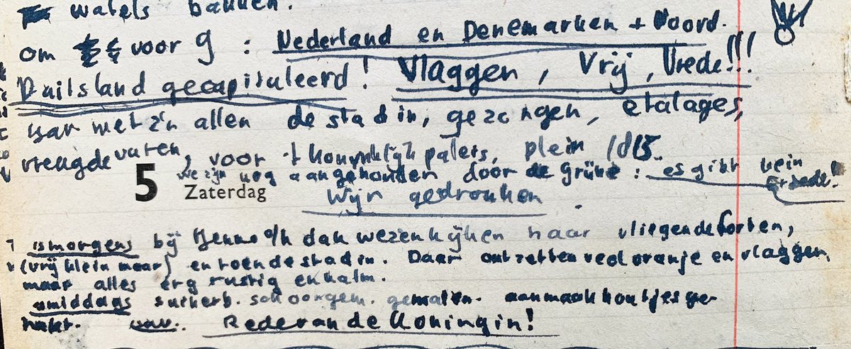Dit is wat mijn vader schreef in zijn dagboek 76 jaar geleden #Bevrijdingsdag #vrijheid #5mei  #Bevrijdingsdag2021