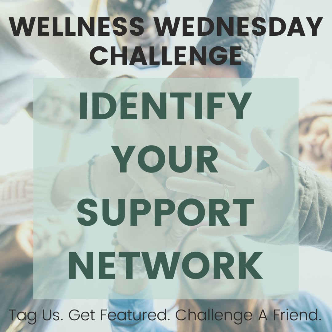 AMM_Toolkit's tweet image. Happy Wellness Wednesday! Today we encourage you to remember that you are not alone and that you have a support network around you. Here&apos;s your chance to practice challenging your mind that often tells you that you are alone. Fill in who is in your support network!