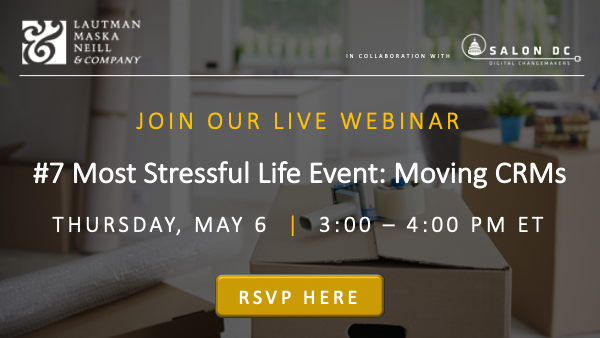 LautmanDC's tweet photo. There’s still time to register for Lautman’s free webinar #7 Most Stressful life Event? Moving… CRMs on Thursday, May 6 at 3 pm Sign up today! https://t.co/LmXAan7FoX https://t.co/qvVoPSIER7