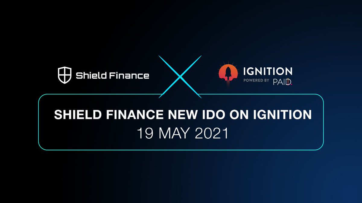 FairpoolDEX's tweet image. 🎯We are launching Shield IDO on @paid_network Ignition on 19th May 2021. The IDO commences on 19th May at 11 AM UTC.

📅Mark your calendars to get access to $SHLD.

📚Read more: shield-finance.medium.com/shield-finance…
