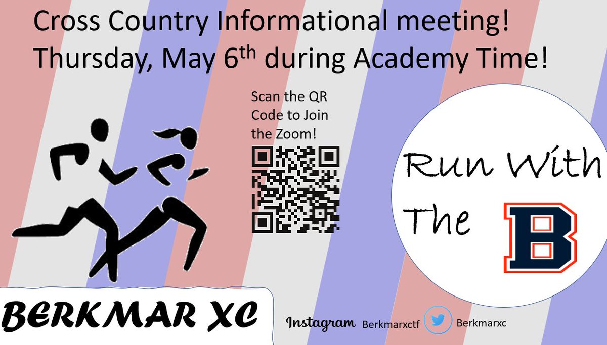 Cross Country Informational Meeting on Zoom
Thursday, May 6th during Academy Time