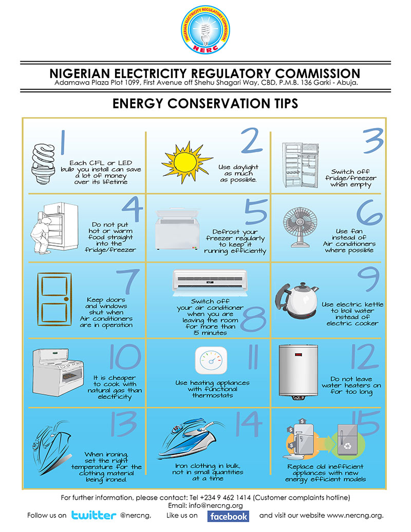 Energy Saving Tips  <a href="/NERCNG/">NERC Nigeria</a> @nannews_ng <a href="/AIT_Online/">Africa Independent Television</a> <a href="/nassnigeria/">National Assembly</a> <a href="/GarShehu/">Garba Shehu</a> @nancyilloh <a href="/MobilePunch/">Punch Newspapers</a> <a href="/HouseNGR/">Nigeria House of Representatives</a> <a href="/NGRSenate/">The Nigerian Senate</a>