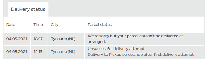 dssantosa's tweet photo. @Paradigit hi there! i ordered a motherboard from your shop a few days ago, unfortunately i missed the delivery person and now DPD's tracking system only shows this status on their website. does this mean that they will deliver it again today or leave it at their pickup point? https://t.co/SbXPSfTODD