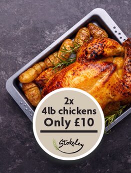 For some #Foodie #inspiration 
… ‘May’ we tempt you with a super supper offer of, 2 x 4lb chickens for only £10.
Roast whole for a family feast or joint and cook as you like them. Ideal for the BBQ too with some of our lovely marinades to bring a little extra spice #shoplocal