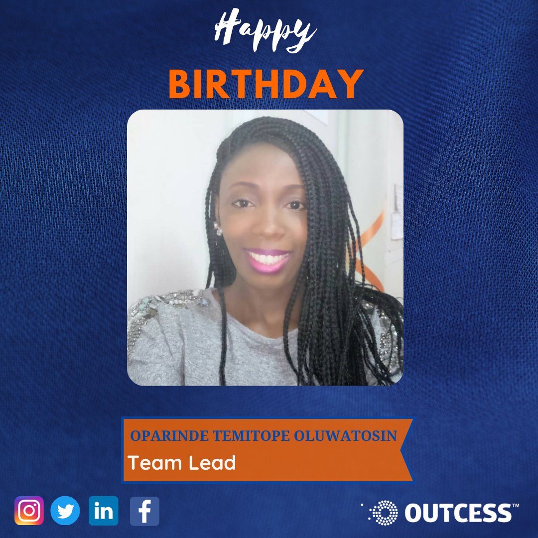 OutcessPowered's tweet photo. Happy Birthday, OPARINDE TEMITOPE OLUWATOSIN. We are Wishing you a day full of laughter and happiness and a year that brings you much success. Have fun #HappyBirthday #outcess https://t.co/MT8DfK93iT