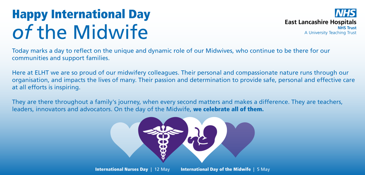 Happy International Day of the Midwife to all our amazing ELHT colleagues 💙 #IDM2021 #TeamCmidO #OurNHSPeople