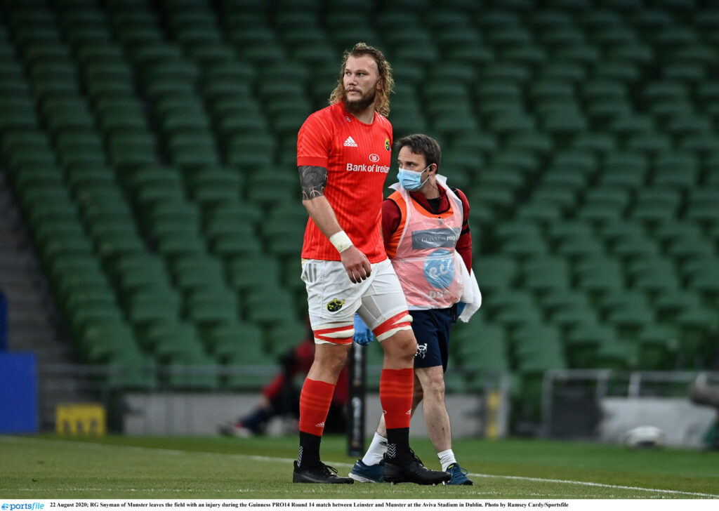 Cruel setback for Munster’s RG Snyman