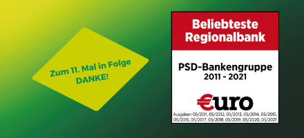 psd_bank_bs's tweet photo. Wir sagen #Dankeschön! Denn bereits zum 11. Mal in Folge habt Ihr die PSD Bankengruppe zur "Beliebtesten Regionalbank" gewählt. #bestebank #psdbank #psdbankbs https://t.co/FQtzlvMIOc https://t.co/6aGboJNygw