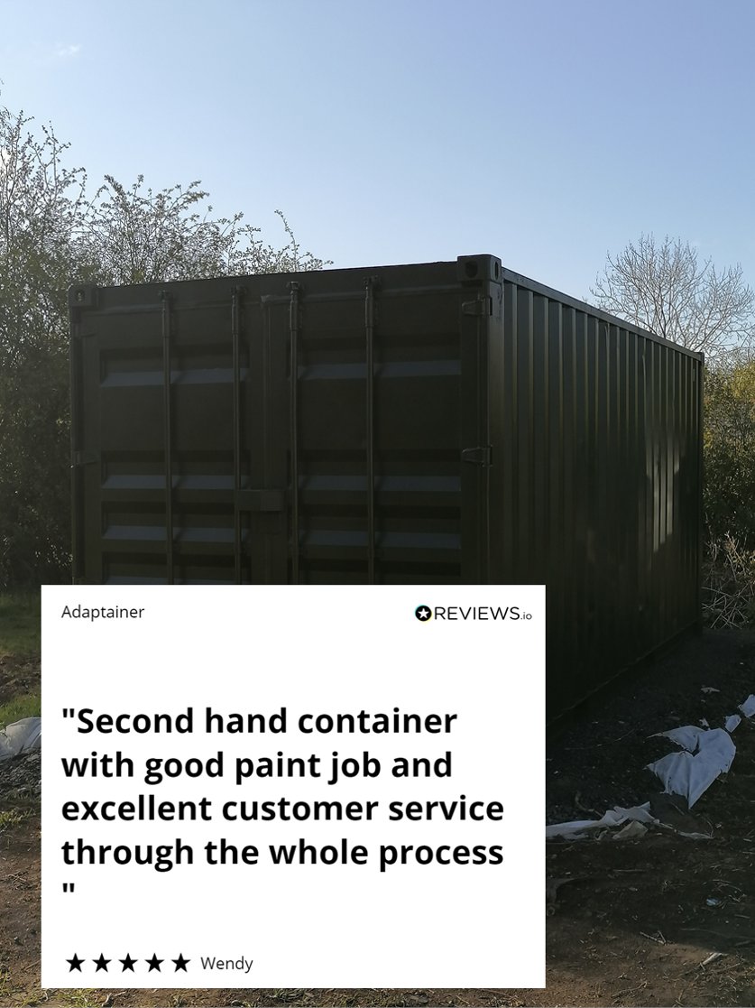 Adaptainer (@adaptainer) on Twitter photo Wendy really pleased with the customer service she received and the container that arrived.
Get a quote from Adaptainer today:
tel - 03301 220222 e-mail - enquiries@adaptainer.co.uk Wendy really pleased with the customer service she received and the container that arrived.
Get a quote from Adaptainer today:
tel - 03301 220222 e-mail - enquiries@adaptainer.co.uk