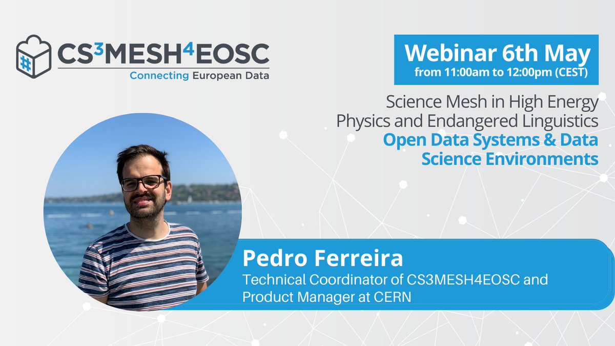 cs3org's tweet image. In our first webinar this 6 May 11:00 AM CEST, @pferreir from @CERN &amp;amp; @CS3MESH4EOSC technical coordinator will provide insights on how #researchers #datacurators can unlock scientific collaboration through technology with the Science Mesh.

REGISTER HERE➡️bit.ly/3aQr149