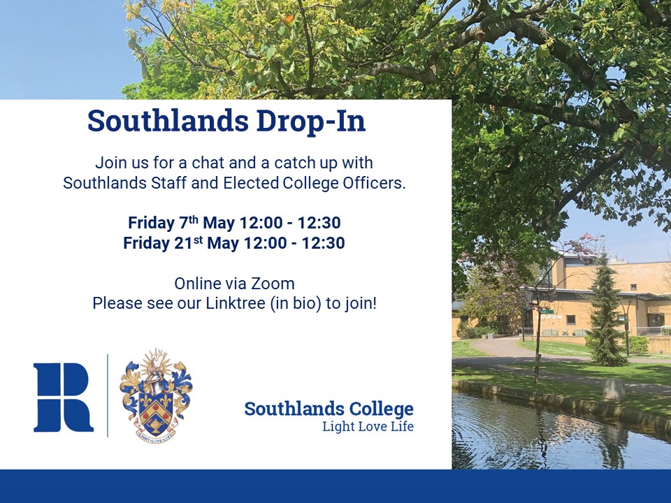 Roe_Southlands's tweet photo. Drop into our zoom on Friday for a chat with the Southlands team. All students and staff welcome!
To join us, please find the zoom link in our bio.
@roesupport
@urlibrary
@roe_ccls
#HelloRoe
#WeAreUR
#Southlands
#Southlandscollege https://t.co/fbB1xJ9byB