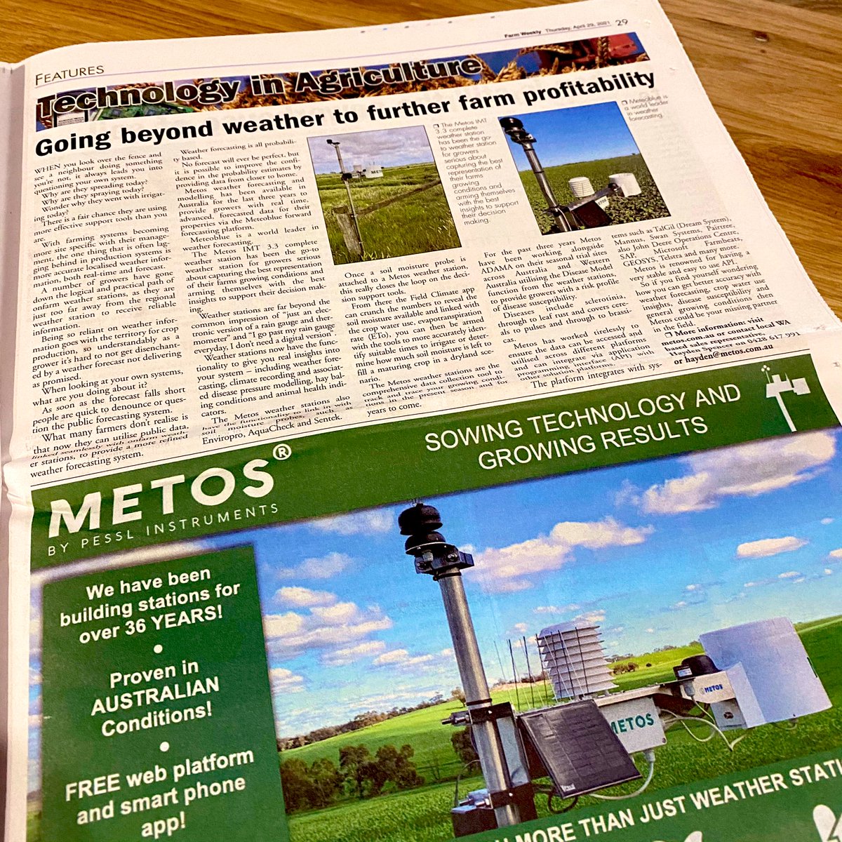 Did you catch our article in last weeks edition of the <a href="/farmweekly/">Farm Weekly</a>? Be sure to check out page 29 to read all about what we are doing in Western Australia #Farmweekly #agtech #WesternAustralia #agriculture
