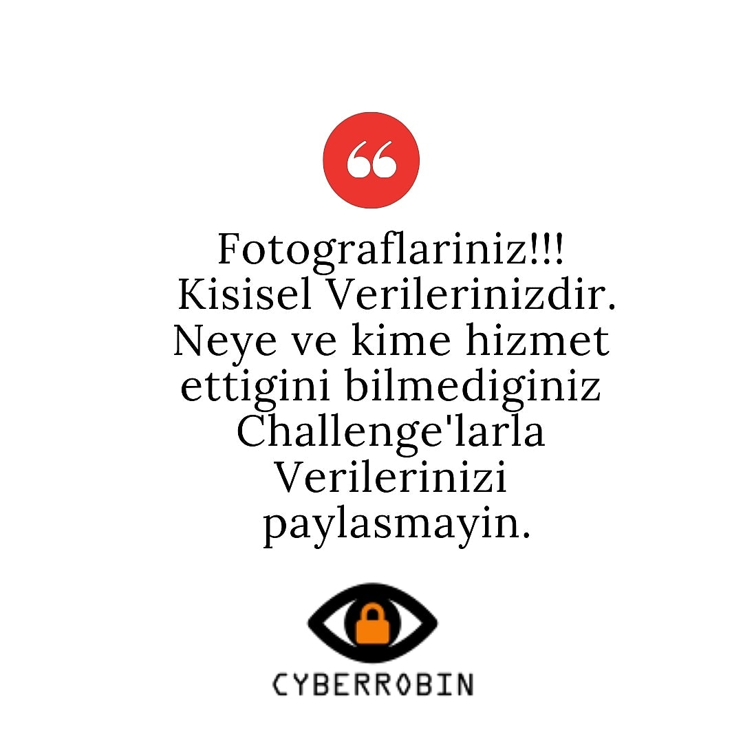 robincodeorg's tweet photo. Fotograflariniz Kisisel verilerinizdir.Neye ve kime hizmet ettigini bilmediginiz Challenge'larla verilerinizi paylasmayin
#20yaschallenge #kisiselverinikoru #cyberrobin @gorurhukuk @INANCGORUR https://t.co/QPjraiV0M7