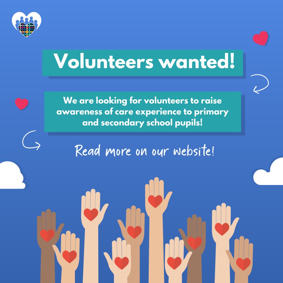 Could you make a difference in your community? 💙 We have an exciting new project in Edinburgh and are looking for super volunteers to join our team! As a Community Schools Volunteer, you'll help raise awareness of Care Experience to young people 🙌 ➡️ bit.ly/3b0umxK