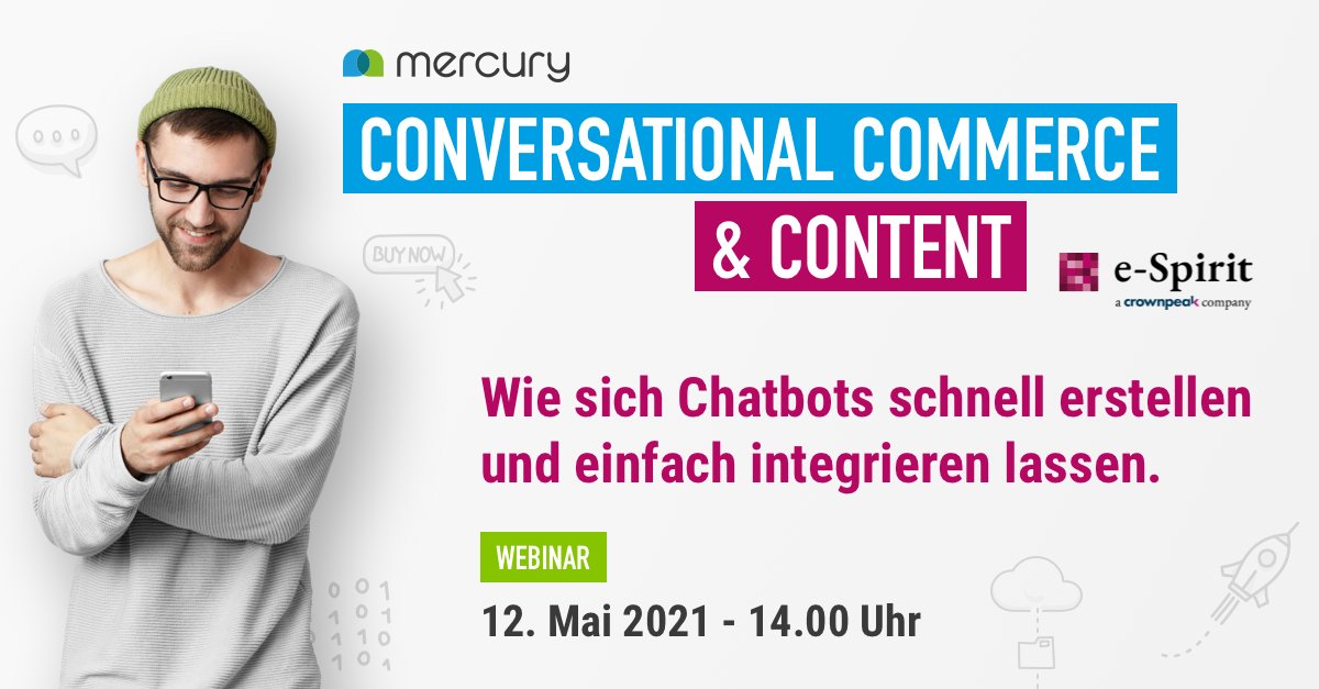 #Chatbots bieten vielfältige Möglichkeiten, bringen aber auch Herausforderungen mit sich. Welche das sind und wie man sie meistert erfahrt ihr in unserem Webinar mit @espirit_news . Jetzt kostenlos anmelden: us02web.zoom.us/webinar/regist…