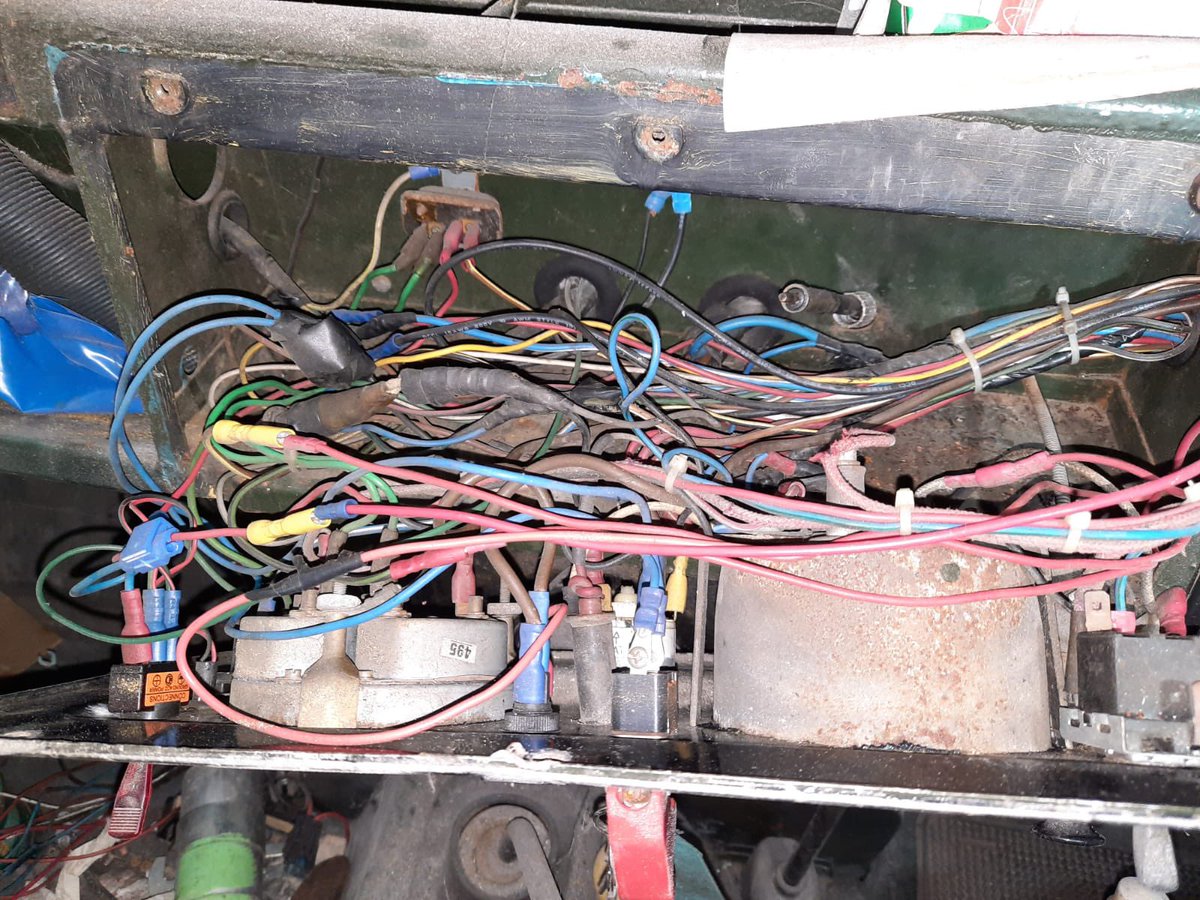 Stock4x4's tweet photo. We’ve got our work cut out for us on this #series2a re-wire! 

#landrover #landroverseries2a https://t.co/LjqbOt3c60