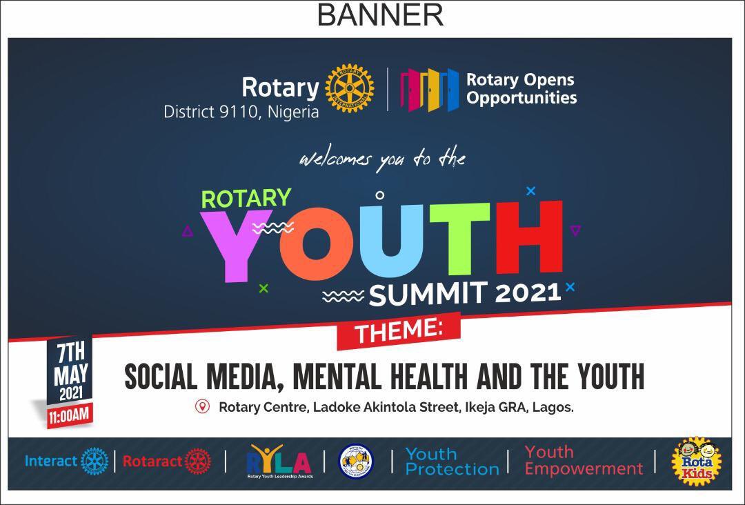 racisolo69's tweet photo. 2021 ROTARY YOUTH SUMMIT
Join us at the ROTARY YOUTH SUMMIT 2021 organized by Rotary District 9110, Nigeria. 
Date: Friday 7th May, 2021
Venue: Rotary Centre, Ladoke Akintola Street, GRA, Ikeja.
Time: 10:00am
For further enquiries: PAG Busola Satuyi
0802 369 2295 https://t.co/gt44rlZ63k