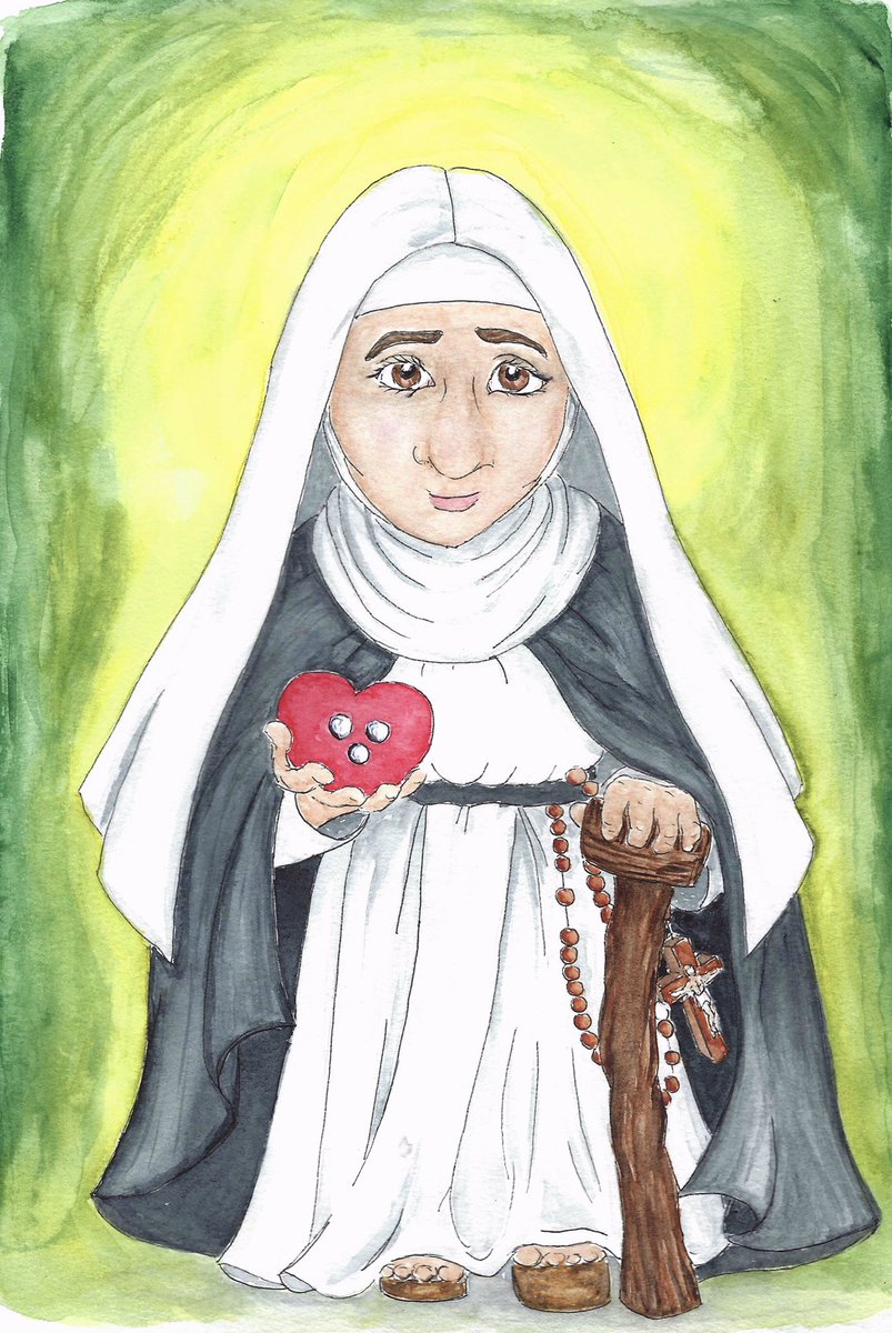 DomSrStJoseph's tweet image. New artwork from our Sisters! 

Can you name this newly canonised Dominican tertiary? 😇

We will soon make this available for prayer cards. 

#OPPower #DominicanAwesome #watercolor #watercolour #Catholic #CatholicArtist #ChristianArt #saints #disability #blind