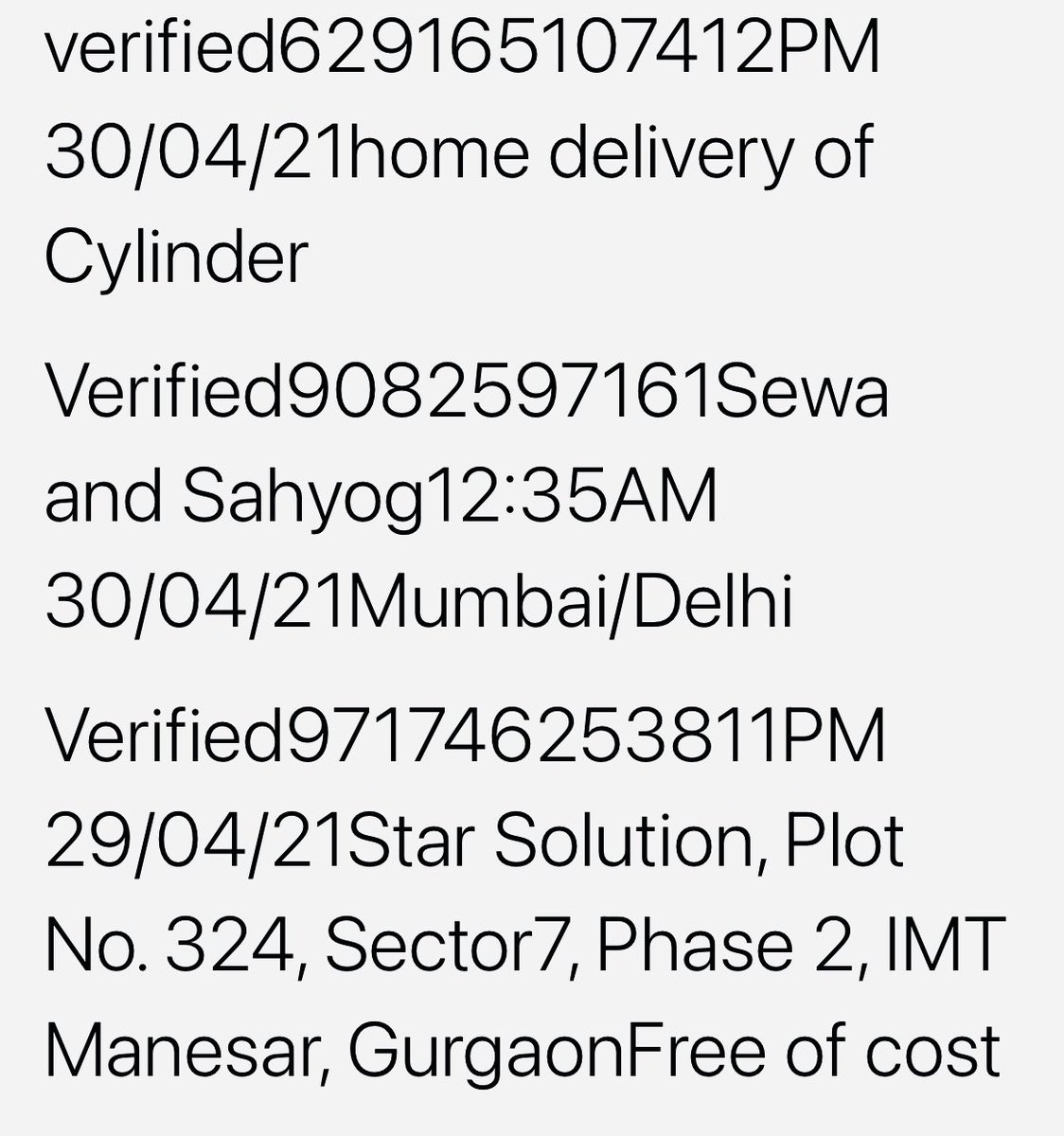 Consolidated Tweetsourced lists of oxygen refillers/providers in NCR in response to an SOS request I had posted earlier. Pls share with whoever needs it. #COVIDSOS
