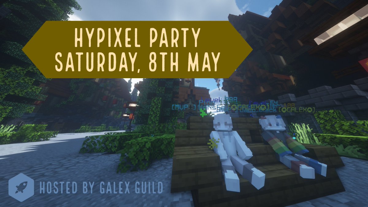 GalexGuild_'s tweet photo. Hey there we are having an Hypixel party feel free to join ♥️🥔
║✦˙𓏲 When? - Saturday, 8th of May / 1:30 pm EDT
║✧˙𓏲 Where? - Event VC Galex discord 
║✦˙𓏲 Duration of the Event? - 1-2 hours
║✧˙𓏲 Who? - Hosted by the Events Team https://t.co/Rn9YeXddOP