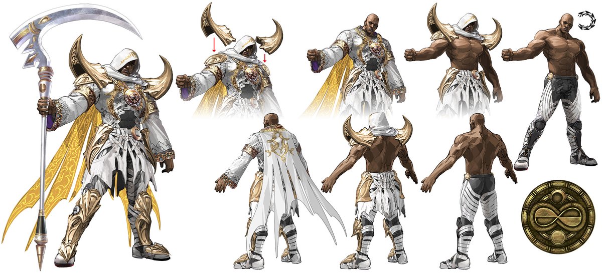 Soulcalibur A Twitter ザサラメールのコンセプトアートです Sc3から引き継がれている紋章は 太陽と月とウロボロスの 無限の砂時計 で 彼が生きる永劫の 時 を表現しています 衣装デザインもそれらと同じモチーフで構成されています 1 2 ソウルキャリバー