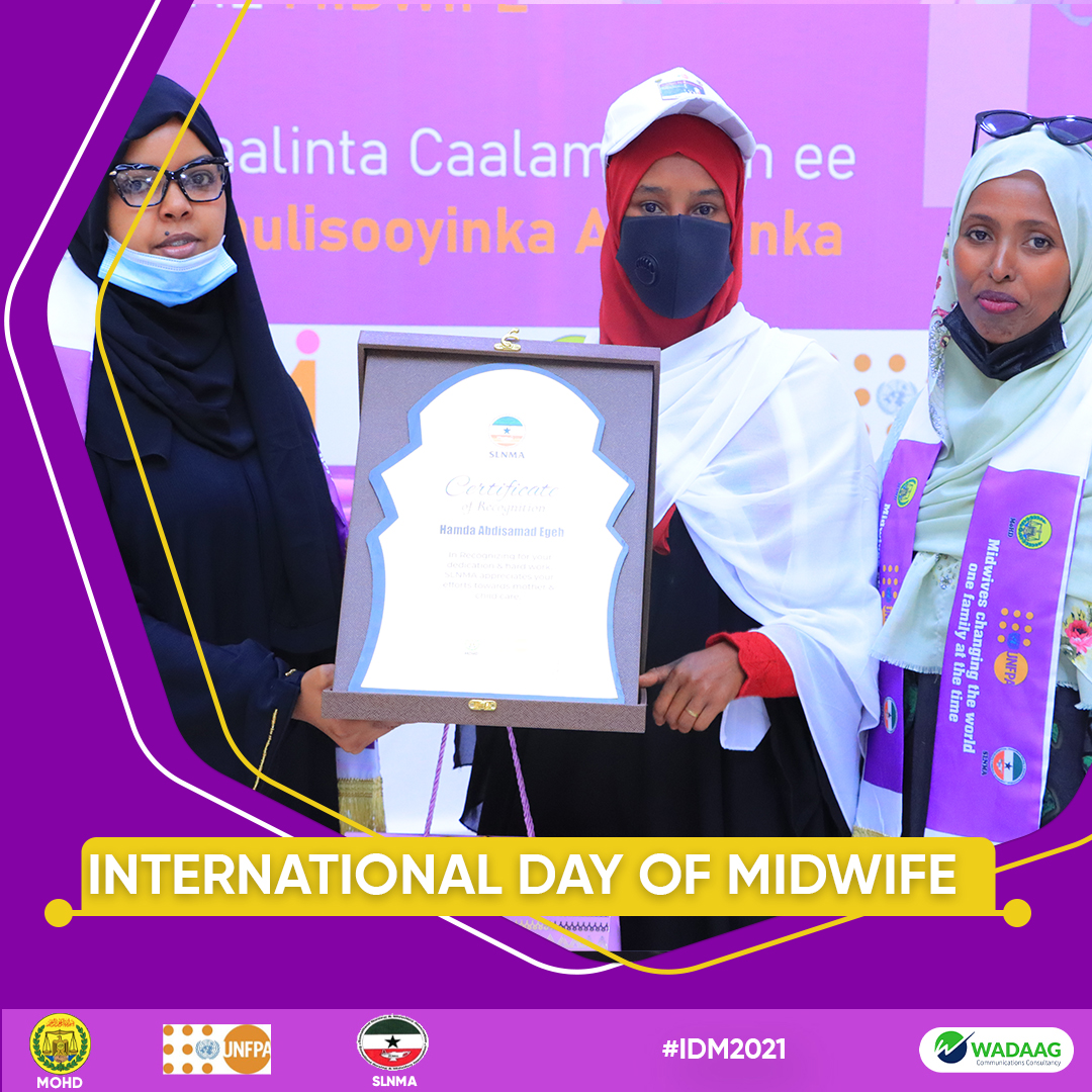 We should invest in Midwives because they are fundamental to ending preventable maternal and newborn death. As we celebrate #IDM We show our support and appreciation to all midwives in Somaliland  
#ICM2021
#Somaliland 
#MidwivesDay