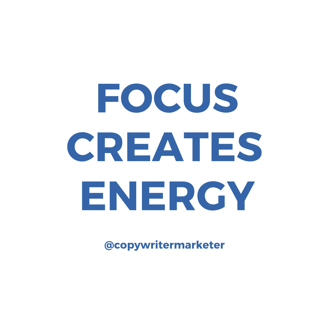 copywriterwin's tweet photo. Focus creates energy. And our focus and energy adds up to growth.
What are you going to focus on today?
#focus #energy #growth #copywritermarketer #freelancewriter #freelancecopywriter https://t.co/7OhJsvg4hZ