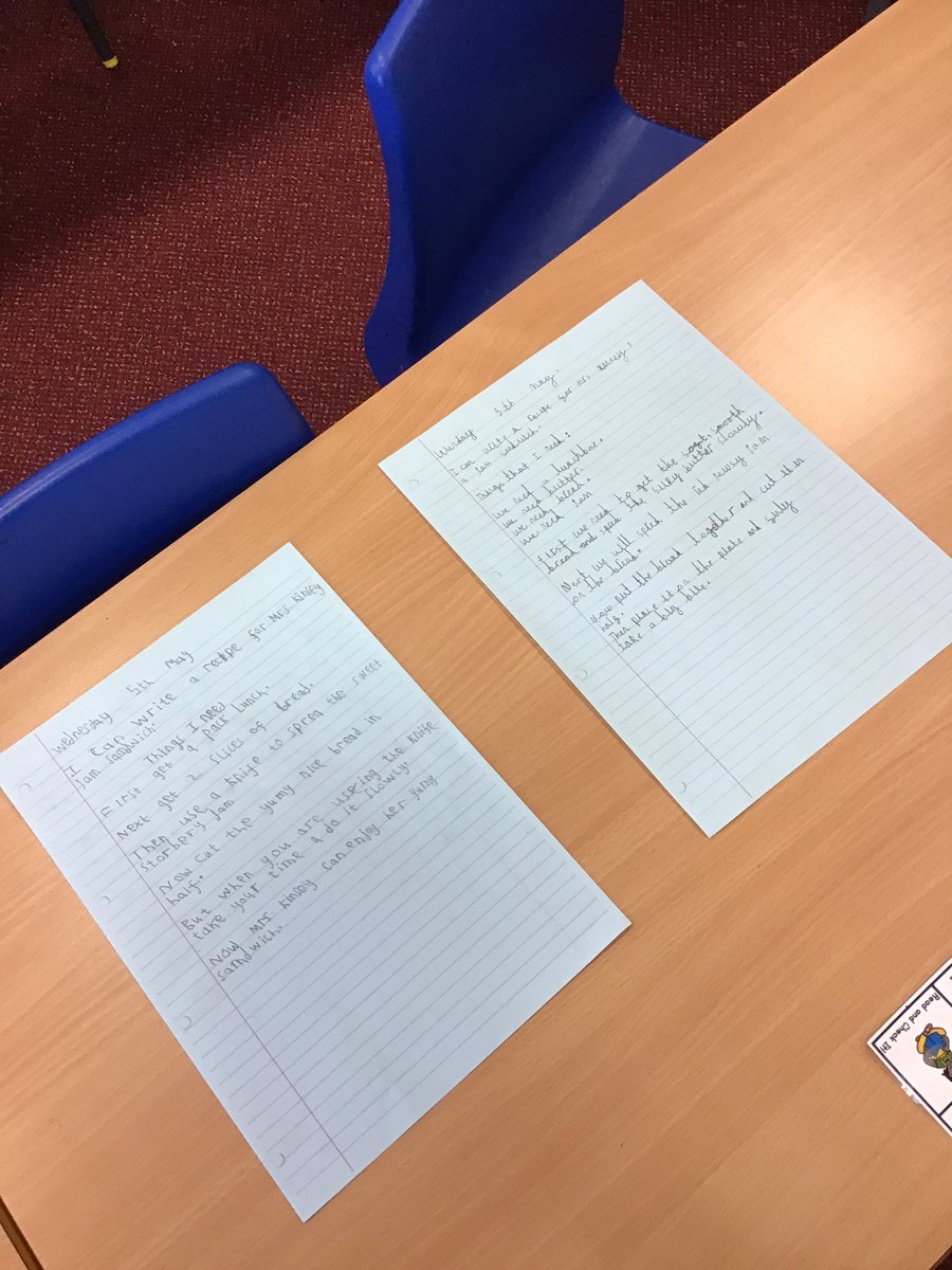 ABCPschool's tweet photo. #Class1K have started to write their recipes for Mrs Kinsey's yummy lunch! #AbEnglish https://t.co/kl5cspQFs4