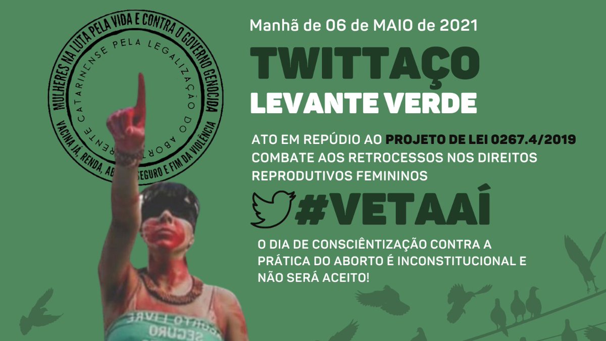 8m_sc's tweet photo. @vilmareisFem Olá! Você pode nos ajudar a barrar esse pl 0267.4/2019 sobre a criação do dia de conscientização contra a prática do aborto em Santa Catarina? https://t.co/0UdgMRt5a9