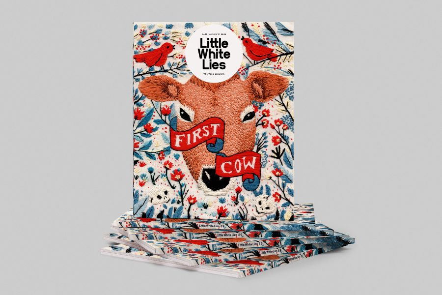 LWLies's tweet image. On the cover: we commissioned @_stephwatts to embroider a portrait of the titular First Cow, designed by @boglio. Lovingly brought to life with embroidery floss, it captures the delicacy of Reichardt’s work perfectly.