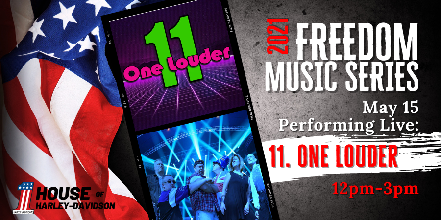 House of Harley is kicking off our Freedom Music Series on Saturday, May 15th!

Live Music by 11. One Louder
Food for purchase by Double B's BBQ

Help us kick off the 2021 summer outdoor concert season with music, food and beverages at Milwaukee's premier motorcycle dealership!