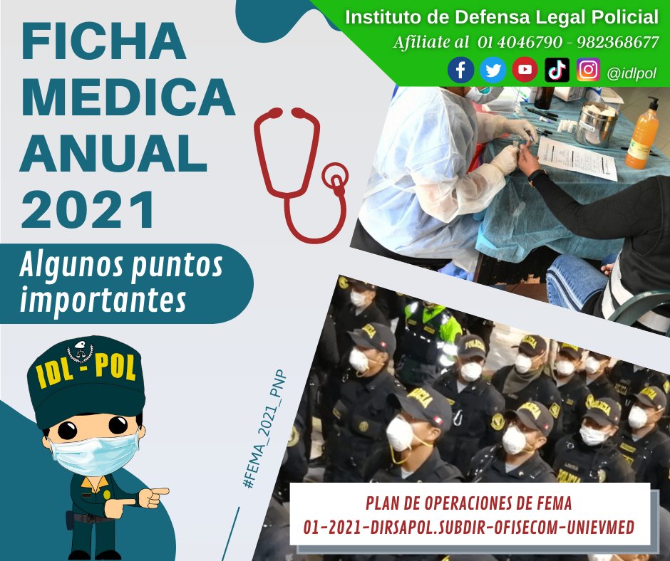 InstitutodeDef1's tweet photo. 👮‍♂️Puntos importantes sobre la Ficha Medica Anual 2021.🏥🩺
_________________________________________
¿Deseas ser socio? 👇👇👇
📲📲📲 https://t.co/GULHCfW93M
📲 932 594 355 / 961 374 367 https://t.co/czENWhBNgA