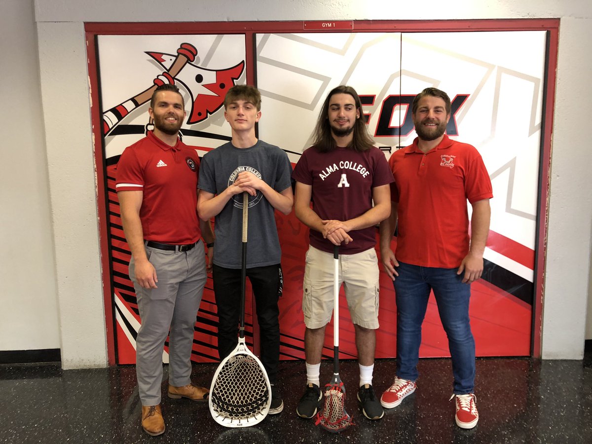 It was #SigningDay for our Fox Seniors! 

Dylan Smith (M/FO) - <a href="/AlmaScotsMLAX/">Alma College Men's Lacrosse</a> 
Gavin Youngblood (G/LSM) - <a href="/CC_MensLax/">Columbia College Lacrosse</a> 

Gavin and Dylan spent 3 years with <a href="/FoxLacrosse/">Fox Warrior Lacrosse</a> before joining us. Alma and CC gain two great players and champions of character!