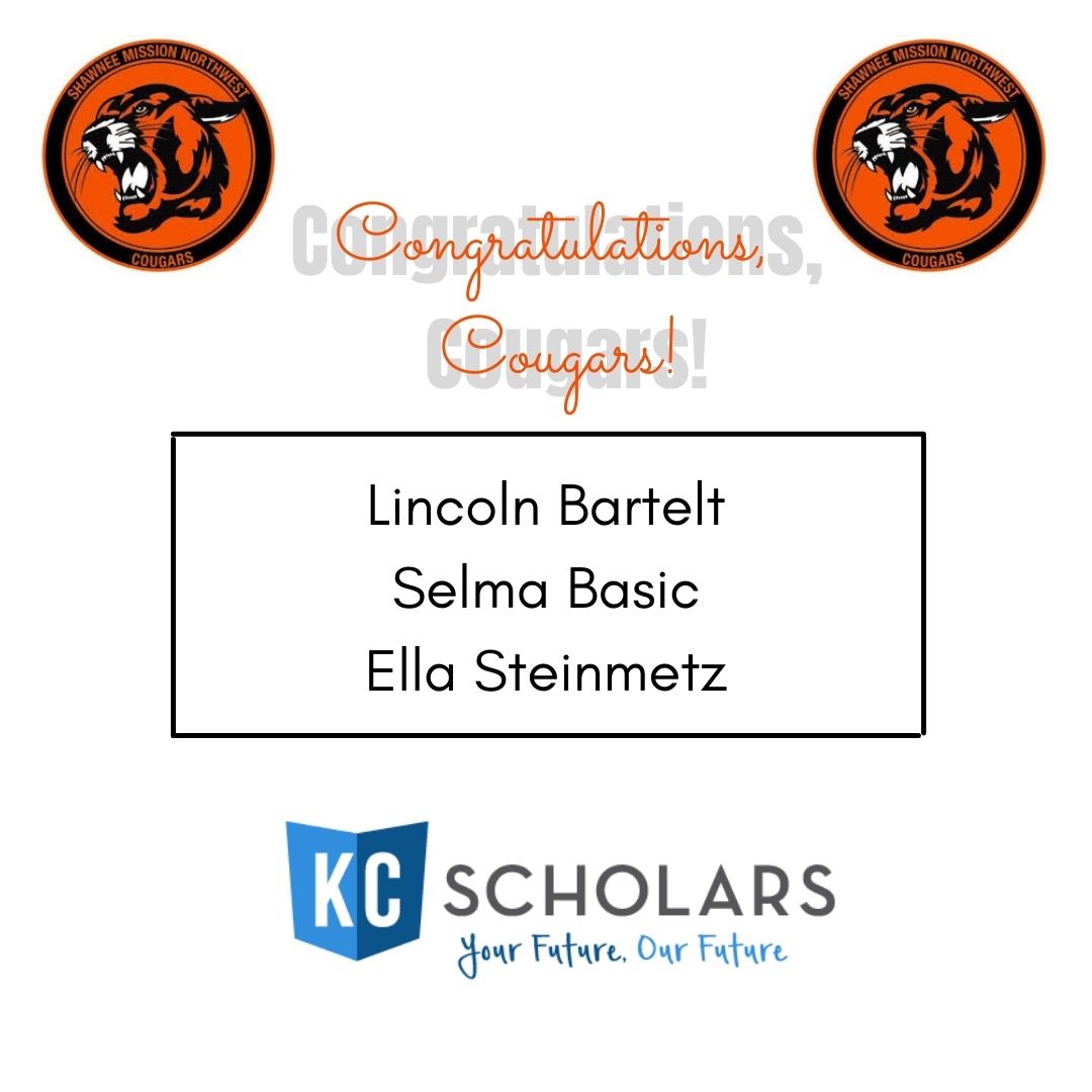 Congratulations to our 11th grade Cougars that earned the $50,000 Traditional Scholarship from <a href="/KcScholars/">GreatJobsKC</a> !! Way to go Lincoln, Selma, and Ella! 🎉