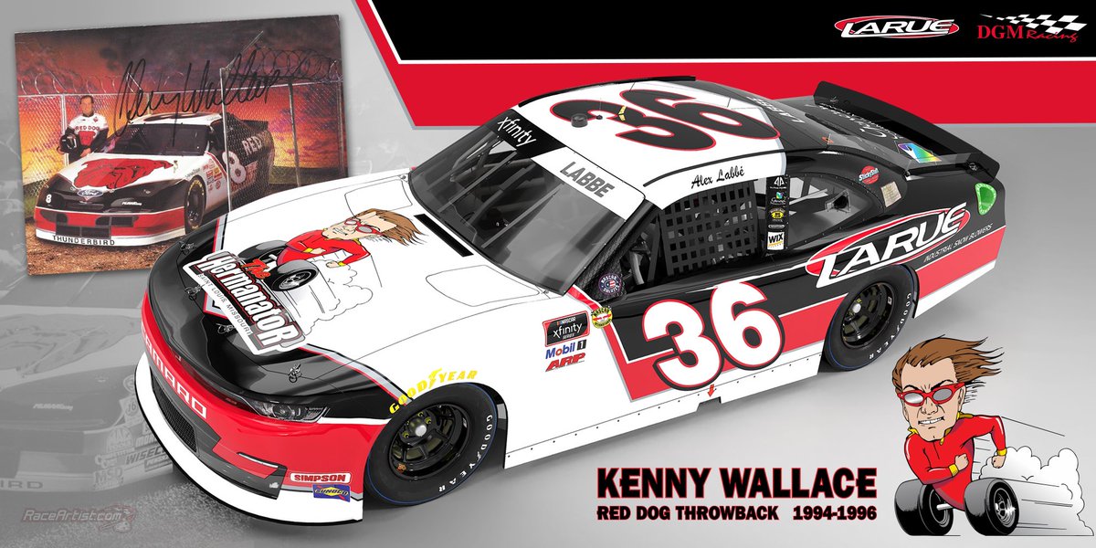 Alex Labbe's throwback to Kenny Wallace's Red Dog car. r/NASCAR