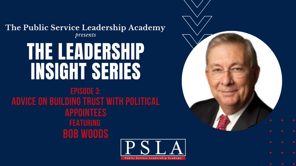 ThePSLA's tweet photo. 🚨In the 3rd episode of The Leadership Insight Series, @USAGCXGal had the privilege to have a chat w/ former career executive, Bob Woods. Bob shares leadership advice on building trust w/ new political appointees &amp; his advice on assessing new initiatives.

https://t.co/02B5WmaY9c https://t.co/IcsR9UlvLy