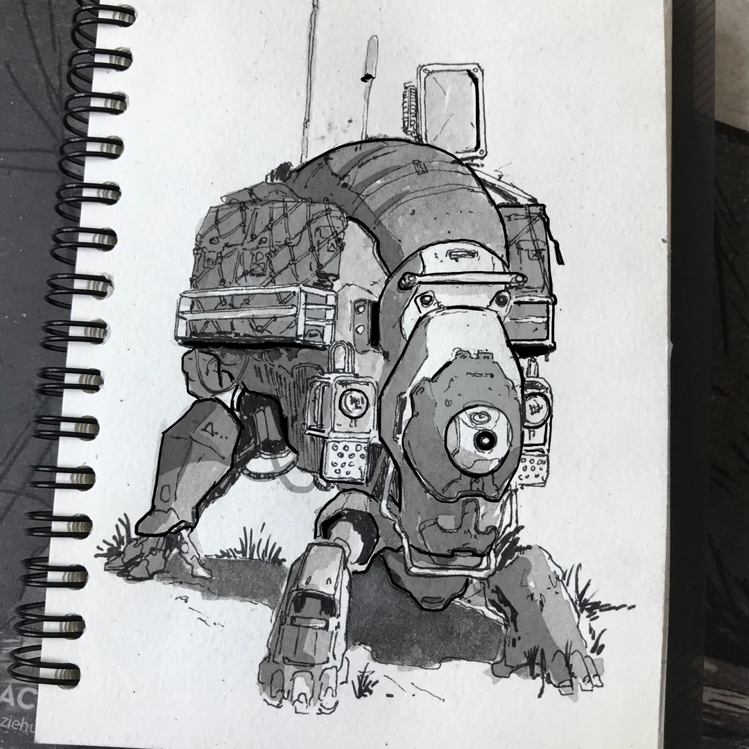 gil_parasite's tweet photo. Another one form last year.

#sketch #mech #conceptart #illustration #art #ink #sketchbook https://t.co/xkVLleKKTE