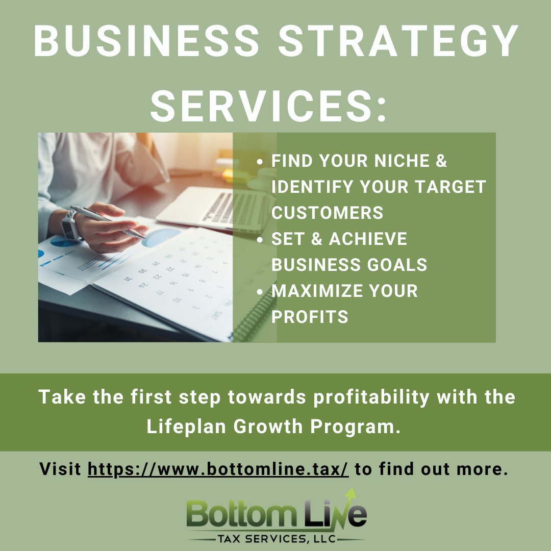 BLTAdvisors's tweet photo. Are you worried your business isn’t making enough money?
Schedule a strategy session and let's figure out why. We have the tools & resources you need to see profitability again! 👇
https://t.co/ziFeH8EVrf
#BusinessStrategy #BusinessOwner #CEO #Entrepreneur #BottomLineTax https://t.co/lYXkn12nUN