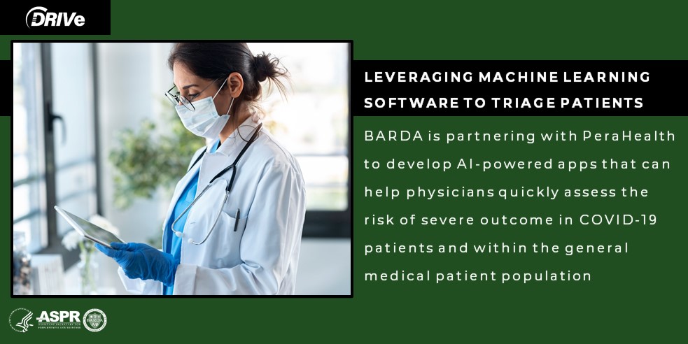 We are joining forces with <a href="/RothmanIndex/">The Rothman Index</a> to develop a #RothmanIndex based mobile &amp; desktop app that can assess the risk of deterioration and mortality in #COVID19 patients to aid in triage and improve patient management and outcomes. 
medicalcountermeasures.gov/newsroom/2021/…  #DRIVeInnovation