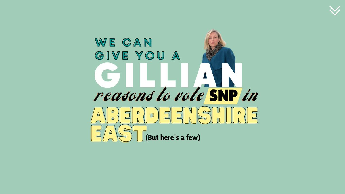 YSI_NE's tweet photo. We can give you a GILLIAN reasons to vote SNP in Aberdeenshire East (but here’s a few).

Vote @GillianMar2021 tomorrow. #BothVotesSNP https://t.co/8OeWyaNjaa