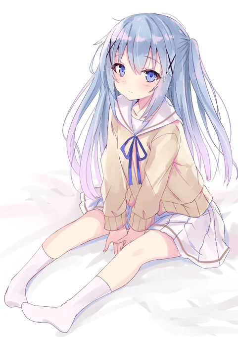 高校入学前に制服を着てみたけどちょっと不安なチノちゃん
#ご注文はうさぎですか 