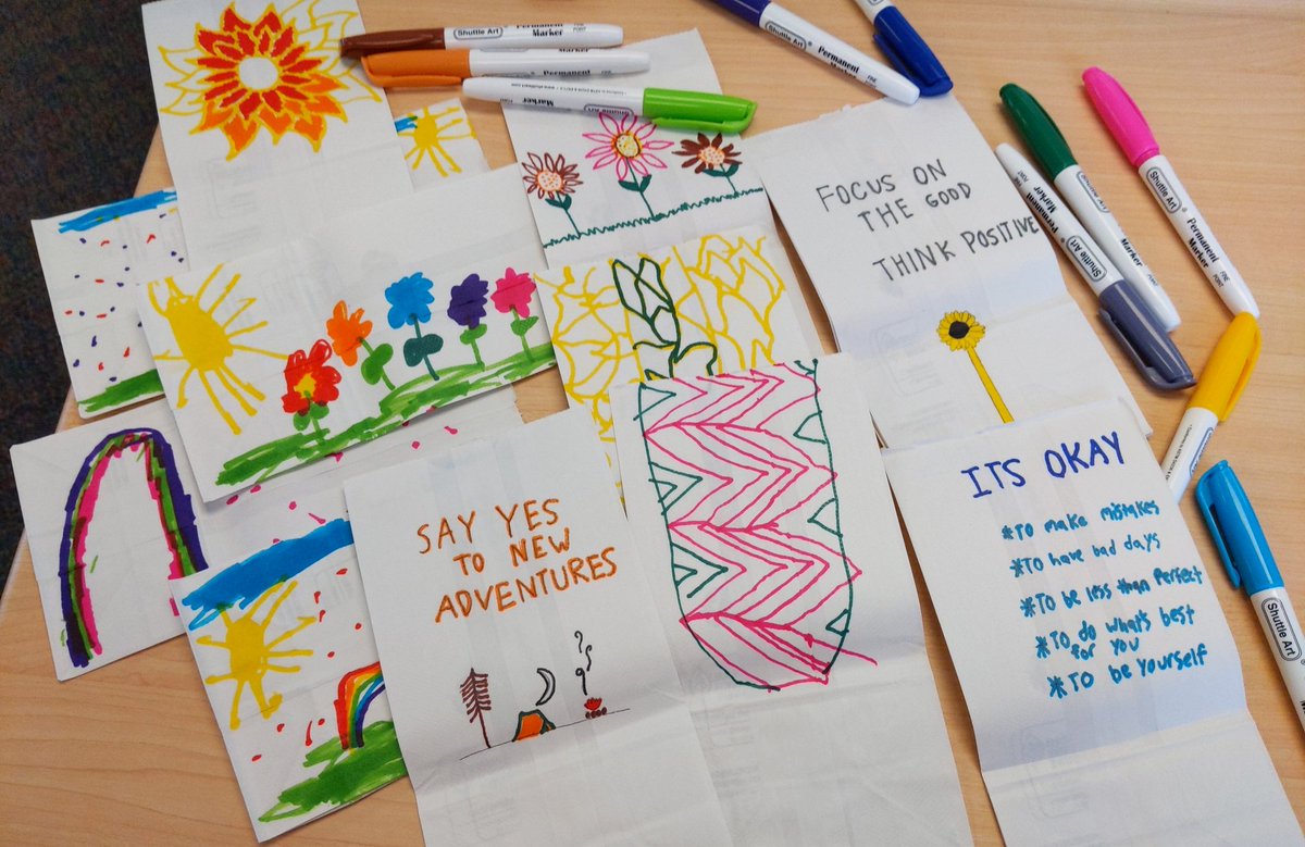 POD 3 creative team is decorating bags for a special day coming up! I love their creativity and quotes! #CoveKidsCan #ProudTeacherMoment #STEAMforALL