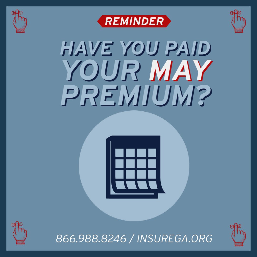 Insure_GA's tweet photo. Have you paid your monthly health insurance premium? Making sure your premium payment is made on time each month ensures you will not have a lapse in coverage. Need help? Contact us at 866.988.8246 or https://t.co/D0lFj13YLh https://t.co/zaTNMrCL6H