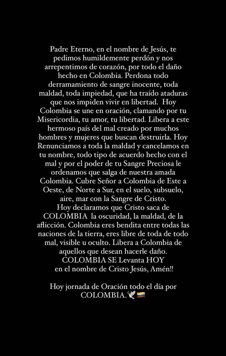 Oración por Colombia 🇨🇴🤍🙏🏻